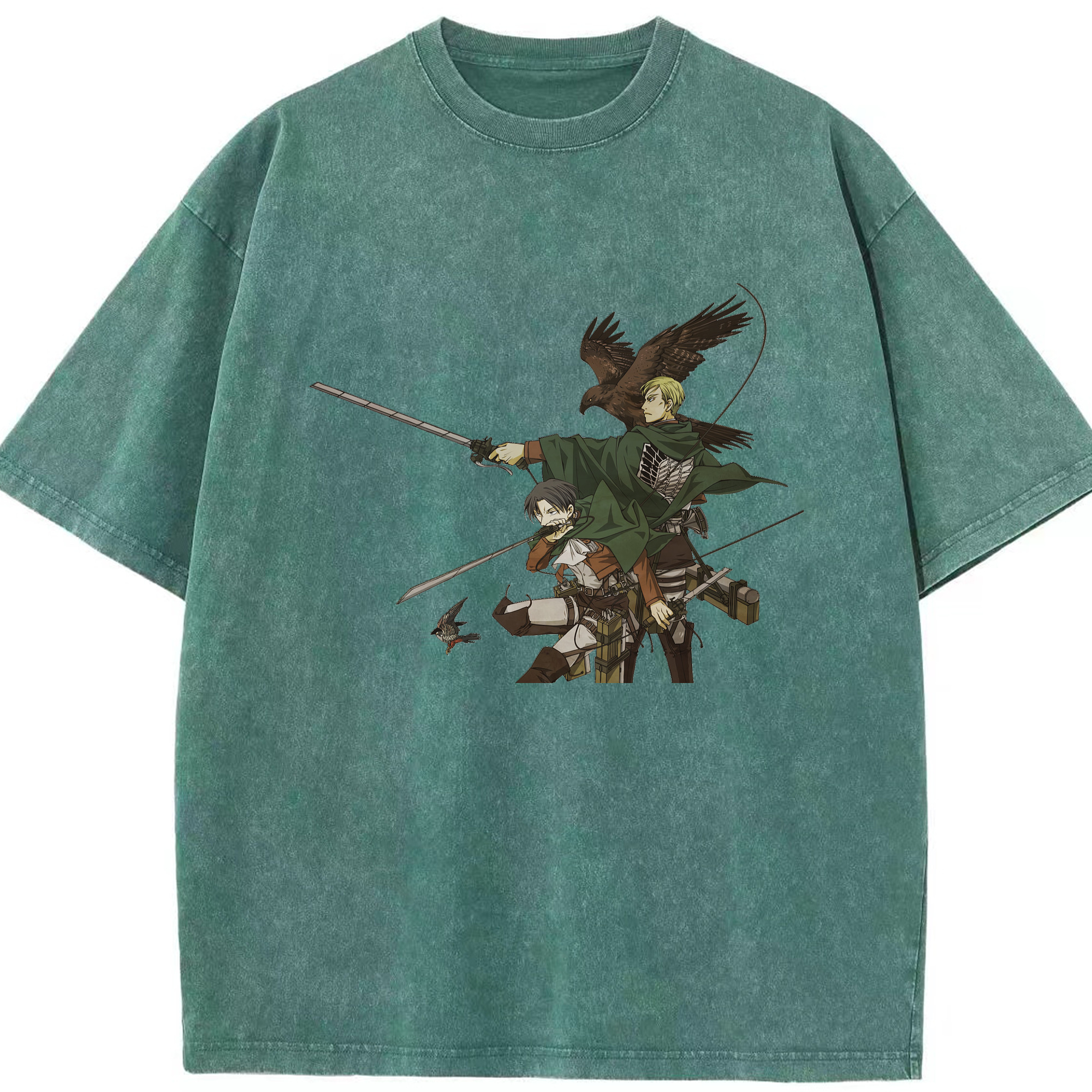 （画像用） 進撃の巨人 Attack on Titan 綿100% ヴィンテージ風 半袖Tシャツ（フロントプリント）